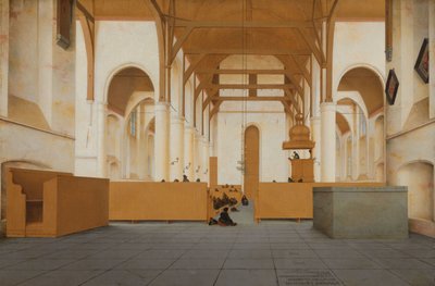 Innenraum der Sint-Odulphuskerk in Assendelft (Detail) von Pieter Jansz Saenredam