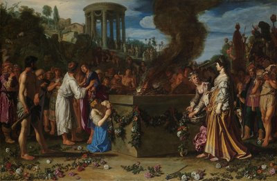 Orestes und Pylades streiten am Altar (Euripides, Iphigenie in Tauris) von Pieter Lastman