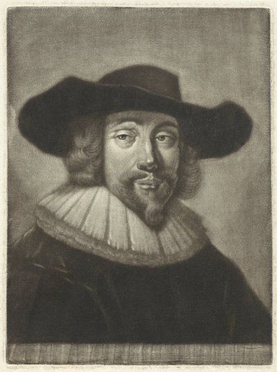 Porträt eines Mannes mit Hut und Kragen von Pieter Louw