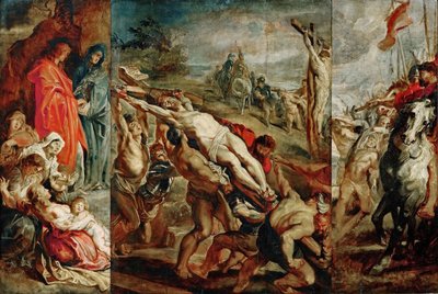 Die Kreuzaufrichtung, Skizze für das Triptychon von Peter Paul Rubens