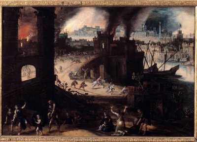 Die Zerstörung von Troja von Pieter Schoubroeck