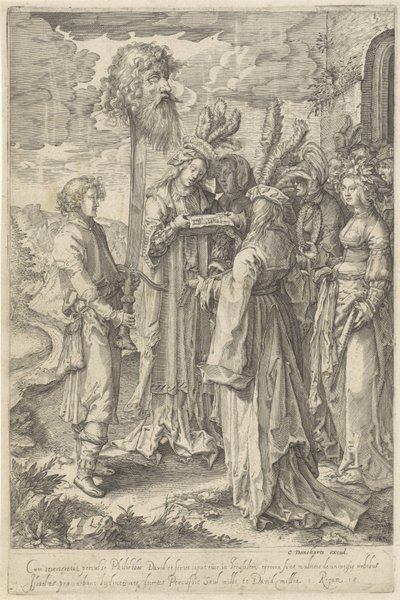 David mit dem Kopf von Goliath von Pieter Serwouters