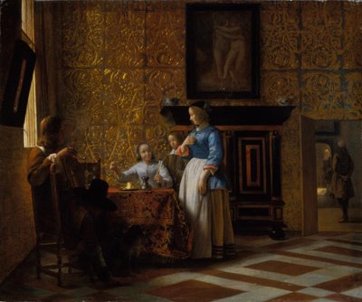Freizeit in einer eleganten Umgebung, ca. 1663-65 von Pieter de Hooch