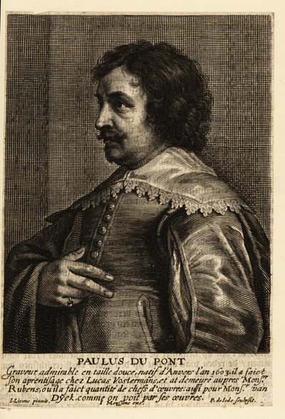 Porträt von Paulus Pontius, flämischer Kupferstecher und Maler von Pieter de II Jode