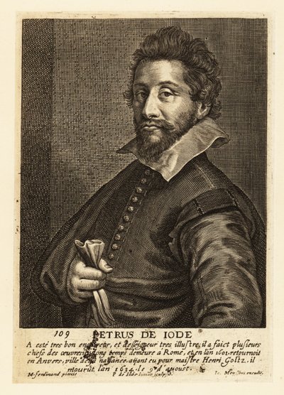 Porträt von Pieter de Jode der Ältere, flämischer Kupferstecher, Zeichner, Verleger und Maler von Pieter de II Jode