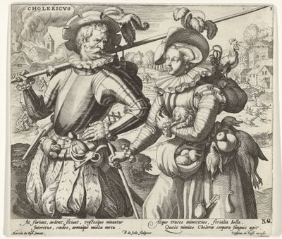 Das cholerische Temperament (Die vier Temperamente) von Pieter de Jode (I)