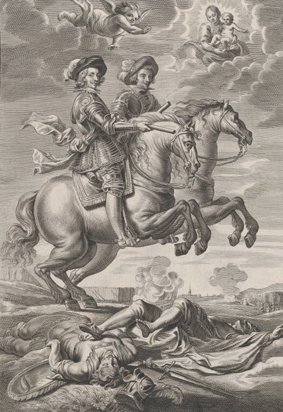 Teller 10: Der König von Ungarn und Ferdinand zu Pferd, aus Guillielmus Becanus