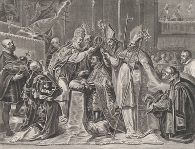 Tafel 24: Karl V. wird vom Papst zum Kaiser gekrönt, aus Guillielmus Becanus