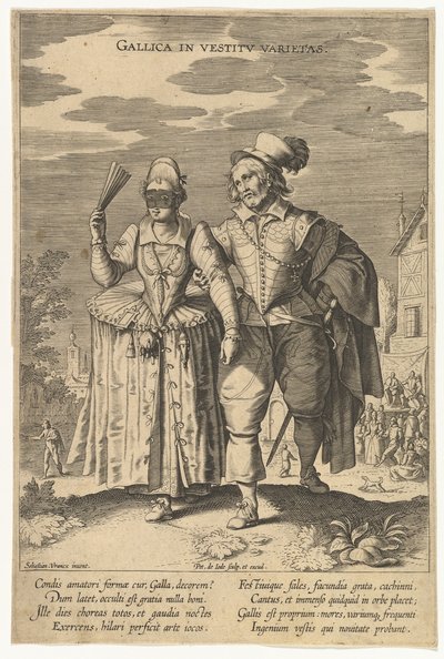 Gallica in Vestitu Varietas, aus Moden verschiedener Nationen von Pieter de Jode I