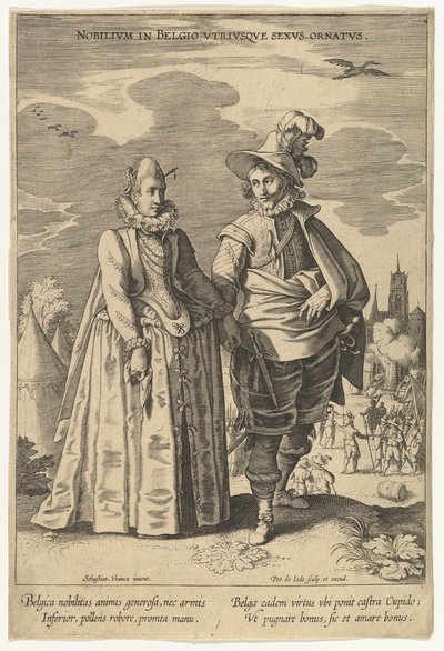 Nobilium in Belgio Utriusque Sexus Ornatus, aus Moden verschiedener Nationen von Pieter de Jode I