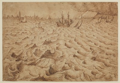 Ein Sturm auf der Schelde mit Blick auf Antwerpen, 1562 - 1563 von Pieter Bruegel the Elder
