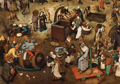Kampf zwischen Karneval und Fastenzeit von Pieter the Elder Bruegel
