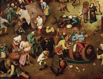 Kampf zwischen Karneval und Fasten von Pieter the Elder Bruegel