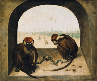 Zwei angekettete Affen von Pieter Bruegel the Elder