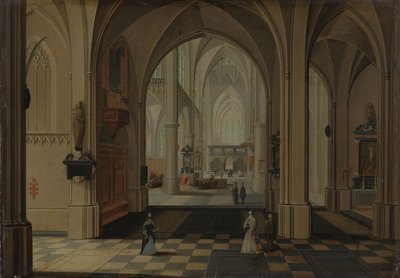 Innenraum einer imaginären gotischen Kirche von Pieter the Elder Neeffs