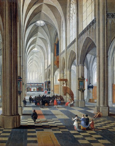 Innenansicht der Kathedrale von Antwerpen, (Detail) von Pieter the Elder Neefs