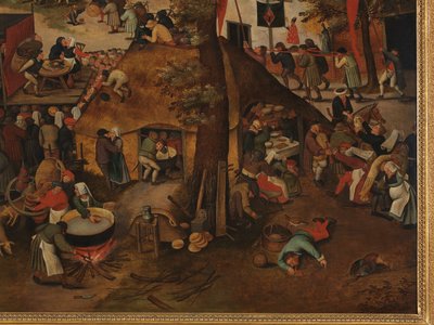 Dorffest mit einer Theateraufführung und einer Prozession zu Ehren von St. Hubert und St. Antonius von Pieter Brueghel the Younger