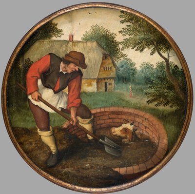 Es ist zu spät, den Brunnen zu füllen, nachdem das Kalb ertrunken ist, ca. 1594 von Pieter the Younger Brueghel