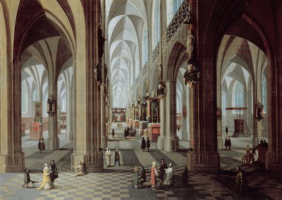 Innenraum der Kathedrale von Antwerpen von Pieter the Younger Neeffs