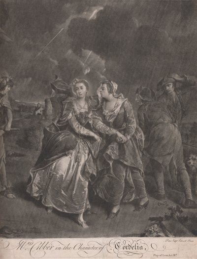 Mrs. Cibber in der Rolle der Cordelia im Stück König Lear, Akt III von Pieter van Bleeck