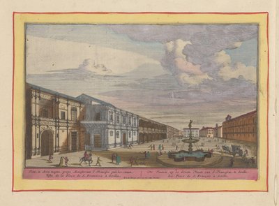 Ansicht eines Platzes mit Brunnen in Sevilla von Pieter van den Berge