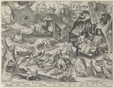 Faulheit (Die sieben Todsünden) von Pieter van der Heyden