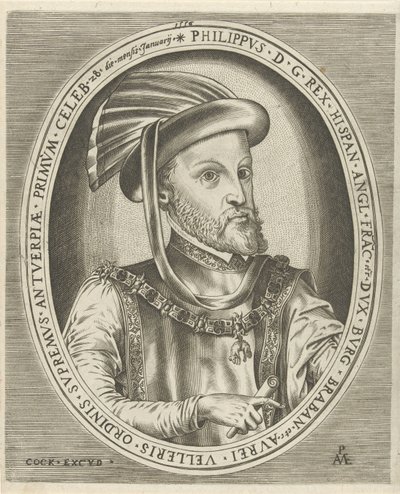 Porträt von Philipp II., König von Spanien (Porträts von Herrschern) von Pieter van der Heyden