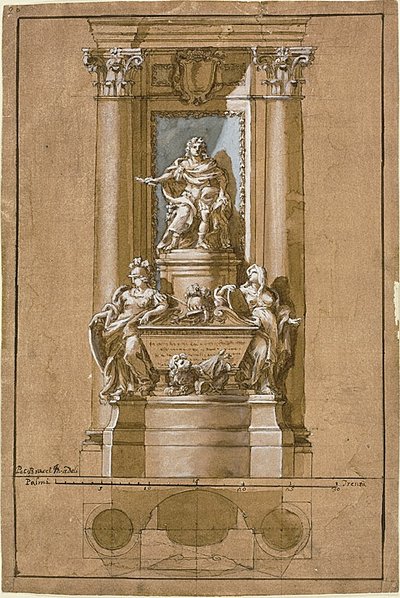 Entwurf für das Grab von James III, dem alten Prätendenten von Pietro Bracci