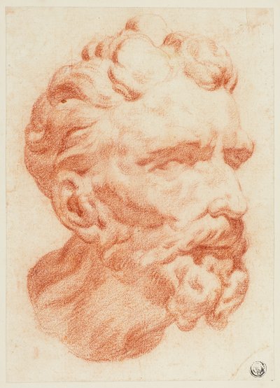 Kopf eines bärtigen Mannes im Dreiviertelprofil nach rechts von Pietro Dandini