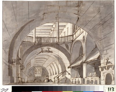 Dekor der Theaterszene (Szenografie) von Pietro Gonzaga