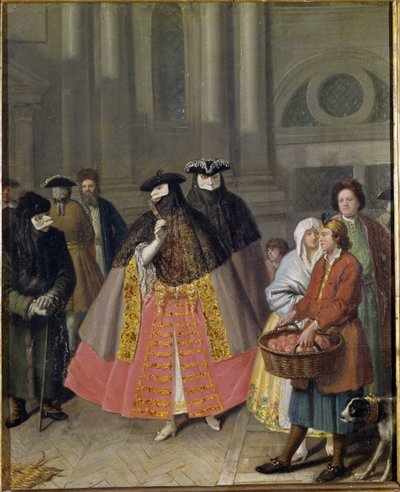 Gespräch mit Masken oder der Apfelverkäufer von Pietro Longhi