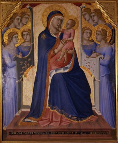 Madonna und Kind auf dem Thron mit Engeln, 1340 von Pietro Lorenzetti