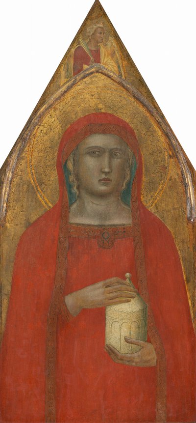 Heilige Maria Magdalena mit einem Engel [linkes Panel], wahrscheinlich 1340 von Pietro Lorenzetti