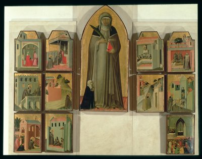 Szenen aus dem Leben der seligen Demut, um 1341 (Tempera auf Holztafel) (Detail) von Pietro Lorenzetti