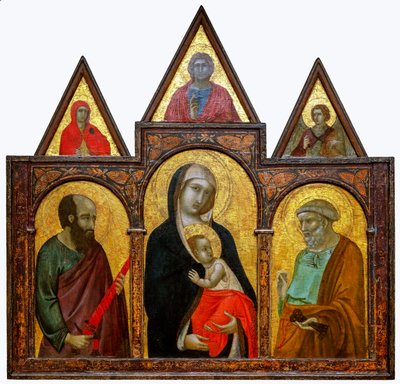 Jungfrau und Kind mit den Heiligen Paulus und Petrus, 1310-20 von Pietro Lorenzetti