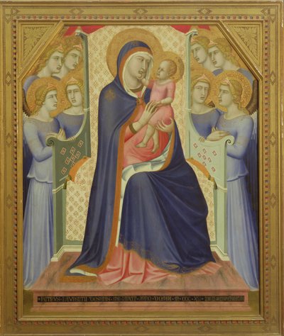 Jungfrau und Kind auf dem Thron mit Engeln, 1340 von Pietro Lorenzetti