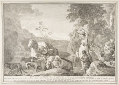 Esau und seine Familie trennen sich von Jakob, 1743-63 von Pietro Monaco