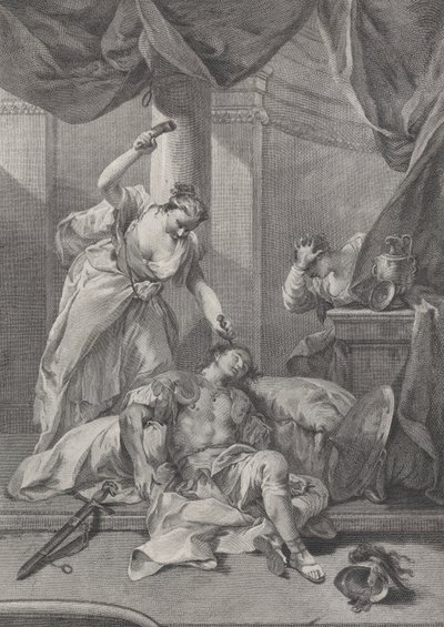 Jael schlägt einen Zeltpflock in die Schläfe des schlafenden Sisera von Pietro Monaco