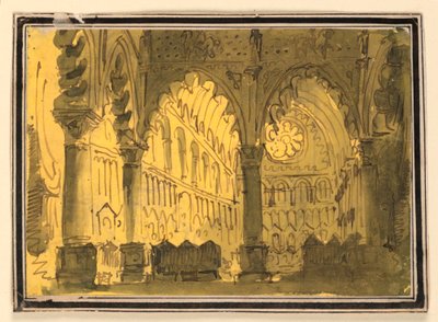 Bühnenbild, Kircheninneres von Pietro Narducci