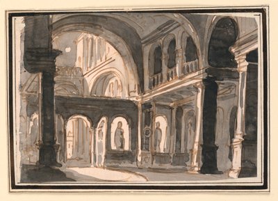 Bühnenbild, Kircheninneres von Pietro Narducci