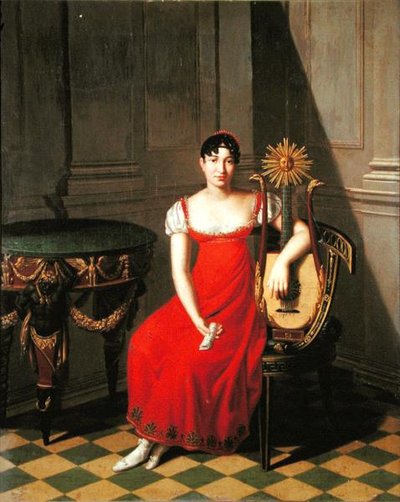Dame mit Harfenlaute von Pietro Nocchi