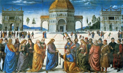 Übergabe der Schlüssel an den heiligen Petrus von Pietro Perugino