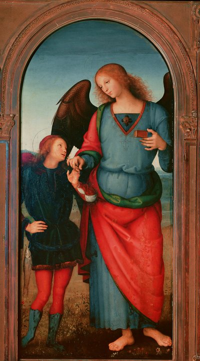 Polyptychon der Kartause von Pavia: Tobias und der Erzengel Gabriel von Pietro Perugino