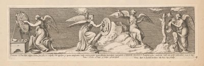 Vier Engel, Clementis VII Pont. Max. insigne globus, siue pila, ex cristallo, Soli opposita p quam transeuntes radij cuncta (...) (Titel auf dem Objekt), Geschichte von Kaiser Konstantin (Serientitel) von Pietro Sante Bartoli