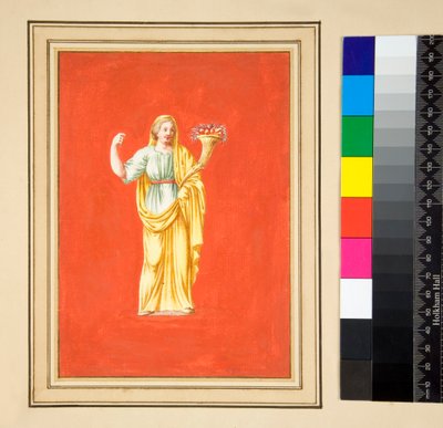 Weibliche Figur auf rotem Grund von Pietro Santi Bartoli