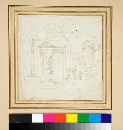 Landschaftsgemälde mit Architektur von Pietro Santi Bartoli