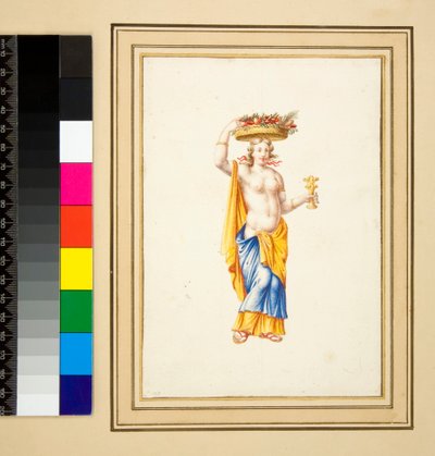 Großes Design einer Wand mit Gemälden von Pietro Santi Bartoli