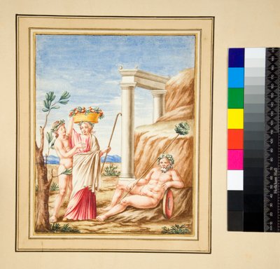 Mann liegend, Dame und Jugendlicher von Pietro Santi Bartoli