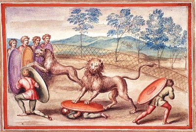 Ms Gen 1496 f.18 Löwenbändigung von Pietro Santi Bartoli