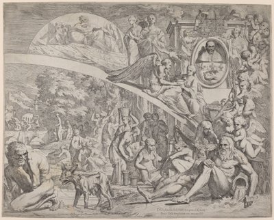 Eine Allegorie zu Ehren von Innozenz X. von Pietro Testa